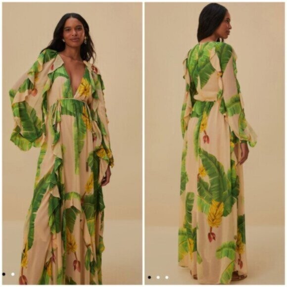 NWT Farm Rio Fresh Banana Maxi Dress - Picture 17 of 17